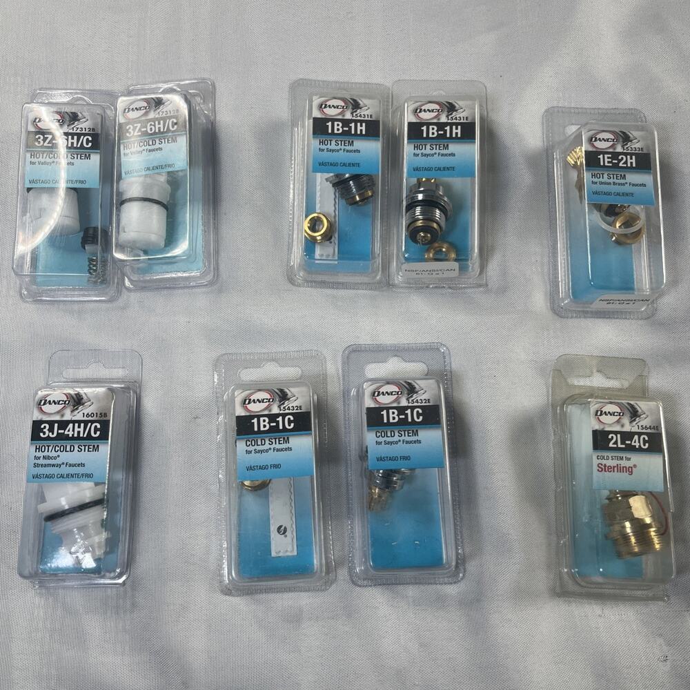 Variety Lot of 9 Danco Hot & Cold Stem for Sterling Sayco Valley Nibco Streamway